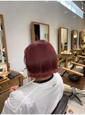 ダメージレスブリーチカラーチェリーピンク暖色カラーピンクボブ