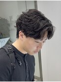 仙台ニュアンスパーマセンターパートカルマパーマ毛流れ緩め30代