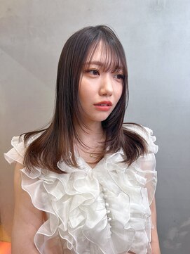 ロンドアベニール 北千住(Lond avenir) オリーブグレー/レイヤーカット/黒髪/マロンベージュ/北千住