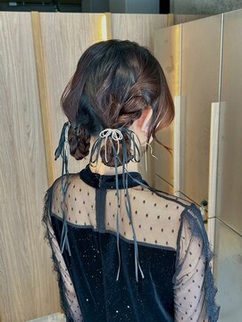 ガリカ 蔵前(Gallica) <マアヤ/ヘアセット>編みこみツインテールリボンアレンジ