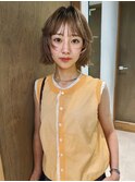 ダブルカラーレイヤーボブミディアムレイヤーウルフボブくびれ