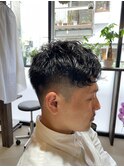 ピンパーマ×フェード×ベリーショート×刈り上げ