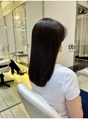 大人可愛い30代40代50代黒髪◎レイヤーロングストレート縮毛矯正