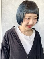 ピープスアンドスー 表参道 渋谷(Peeps&Suu.) リタッチを活かしたブルーボブ