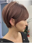 ハイライトバレイヤージュダブルカラーショートカット30代40代