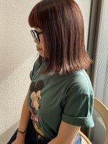 ロンドプロフィール 浦和(Lond profil)&nbsp;オレンジブラウン　ワイドバング　切りっぱなしミディ