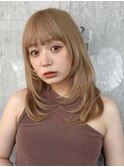 内巻きワンカールレくびれイヤーミディアムハイトーンベージュ