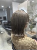 外はねボブ くびれボブ オリーブベージュ