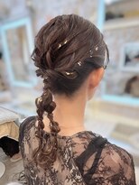 結婚式 二次会 お呼ばれ ツインポニー+金箔