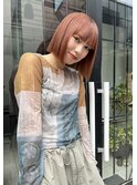 秋冬大オススメ切りっぱなしボブ×オレンジベージュ