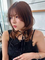 大人可愛い鎖骨ミディアムレイヤーカット【銀座】