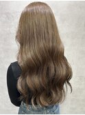 黒髪クラゲヘアーオリーブグレー小顔ココアベージュ