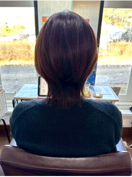 大人ボブ/くびれボブ/ウルフボブ/髪質改善/チェリーレッド/美髪