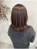 ★くびレイヤー外ハネ髪質改善カラーミルクティーグレージュ