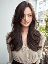 ダル 渋谷/表参道(DAL.)&nbsp;顔周りカットハッシュカットダークブラウンワンホンレイヤー韓国