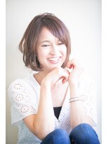 ピエドプール(PiED DE POULE) PiED DE POULE柔らかベージュカラーxふんわりボブ