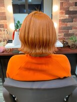 ヘアー リードレス(hair Re:dress)&nbsp;10代20代可愛いオレンジカラー×外はねショートボブ