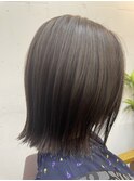 簡単スタイリング外ハネ切りっぱなしボブ