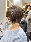 くびれショート/マロンブラウン/大人ショートボブ／山口◎