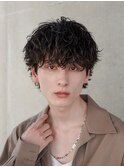 メンズ波巻きスパイラルパーマプードルパーママッシュ韓国ヘア
