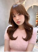 ■ デザインカラーレイヤーカットウェットヘアオリーブベージュ