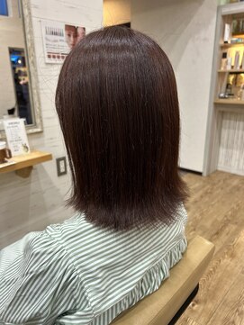 スカイ(SKY) 髪質改善縮毛矯正韓国風レイヤーカットダブルカラーベージュ