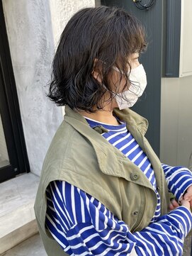 コフィー バイ メルト 吉祥寺(cofy by melt) 【三ツ井純】ニュアンスボブパーマ 透明感カラー 前髪パーマ