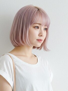 ボブルフネビージュ小顔ワンレン黒髪