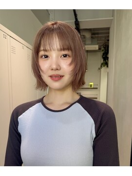 レイヤーボブ×ピンクグレージュ　○堀越太真樹