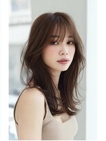 ダル 渋谷/表参道(DAL.)&nbsp;ショコラブラウンクビレ顔周りレイヤー大人美髪