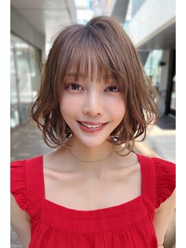 リークフー(Ree cu fuu) ブリーチなしカラー◎ひし形ボブ/レイヤーボブ夏サマー小顔