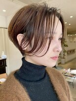 クリーク ボイス ヘアー 東原店(CLIQUE voice hair)&nbsp;透明感ブラウン/ショートボブレイヤーカット/ロングバング