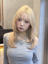 ロンドグロワール 大宮(Lond Gloire)&nbsp;韓国風レイヤーカット/ミルクティーベージュ/シースルーバング