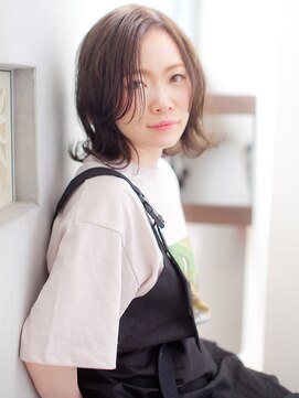 クレール 塚口店(CREER) 透明感あるアッシュブラウン【ネオウルフの外ハネボブ】_1