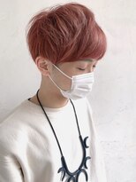 トレヘアー(tRe hair)&nbsp;メンズ　マッシュショート　パールピンク