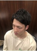 ツーブロックビジネスマン七三分けスタイル