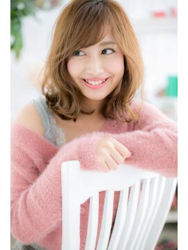 ミック ヘアアンドメイク アップ 駒込店(miq Hair&Make up) 外ハネカールシースルーバングくせ毛風くびれヘアロングボブa1