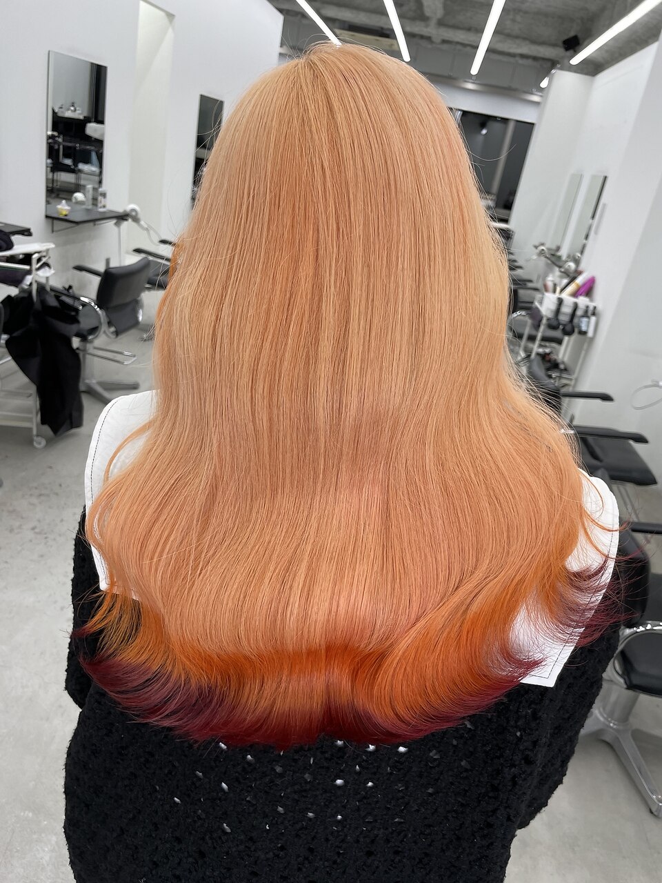 シャーベットオレンジ/裾カラーオレンジカラーハイトーンカラー