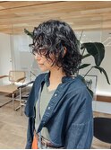 くるくるパーマウルフカットニュアンスパーマレディースパーマ