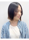【松戸　石山】顎ライン外ハネ切りっぱなしボブ前髪なし