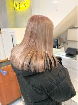 ネオリーブカフ 鶴ヶ峰店(Neolive caff) ピンクベージュ ダブルカラー　ケアブリーチ