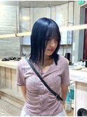 ネイビーカラーブルーカラーダブルカラーブリーチケアブリーチ