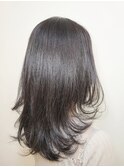 セミロングレイヤー×酸性ストレート/30代40代50代60代