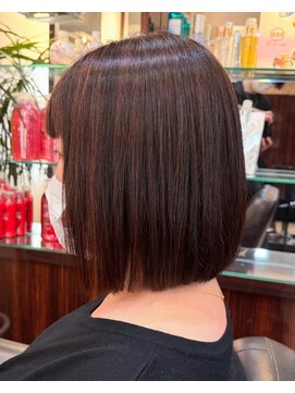 キャラ 池袋本店(CHARA) 透明感白髪ぼかしハイライト◎オレンジベージュ【池袋/ボブ】