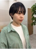 黒髪マッシュショートボブうざバングシースルーバング