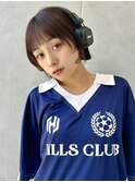 切りっぱなしボブ/フェイスレイヤー/マロンベージュ