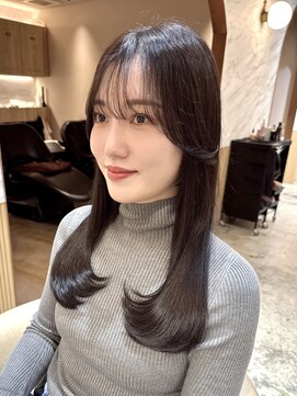 ロンド エスポワール 錦糸町(Lond espoir) ◯ バタフライカットグレーブラウンミディアムレイヤーカット