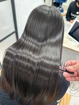 ハーシーバイアポロ 相模大野(HERSHE by apollo)&nbsp;x髪質改善/ホワイトグレージュ/レイヤーカット/チェリーブラウン