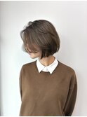 レイヤーボブ×透けブラウン