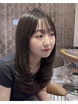 ロンドアベニール 北千住(Lond avenir)&nbsp;レイヤーカット/グレージュブラウン/韓国巻き/顔周りカット